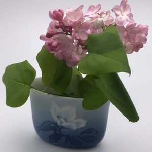 Vintage Bing & Grondahl B&G Copenhagen White Christmas Rose Oval Dish